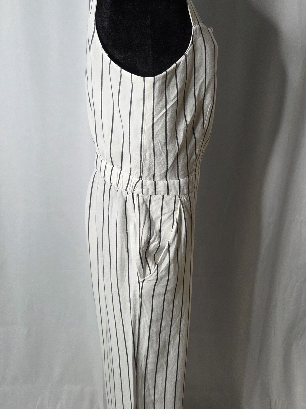 LOFT Ann Taylor Striped Apron Jumpsuit - Picture 3 of 8